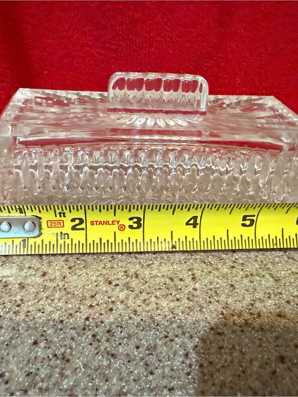 Princess house Crystal Royal Heights covered Crystal butter dish.